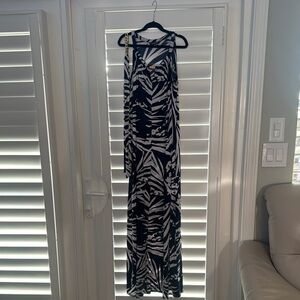 Navy and White Maxi Dress